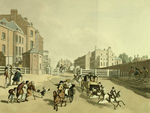 Entrada de Oxford Street en Tyburn Turnpike con vista de Park Lane, 1798 de Thomas Rowlandson